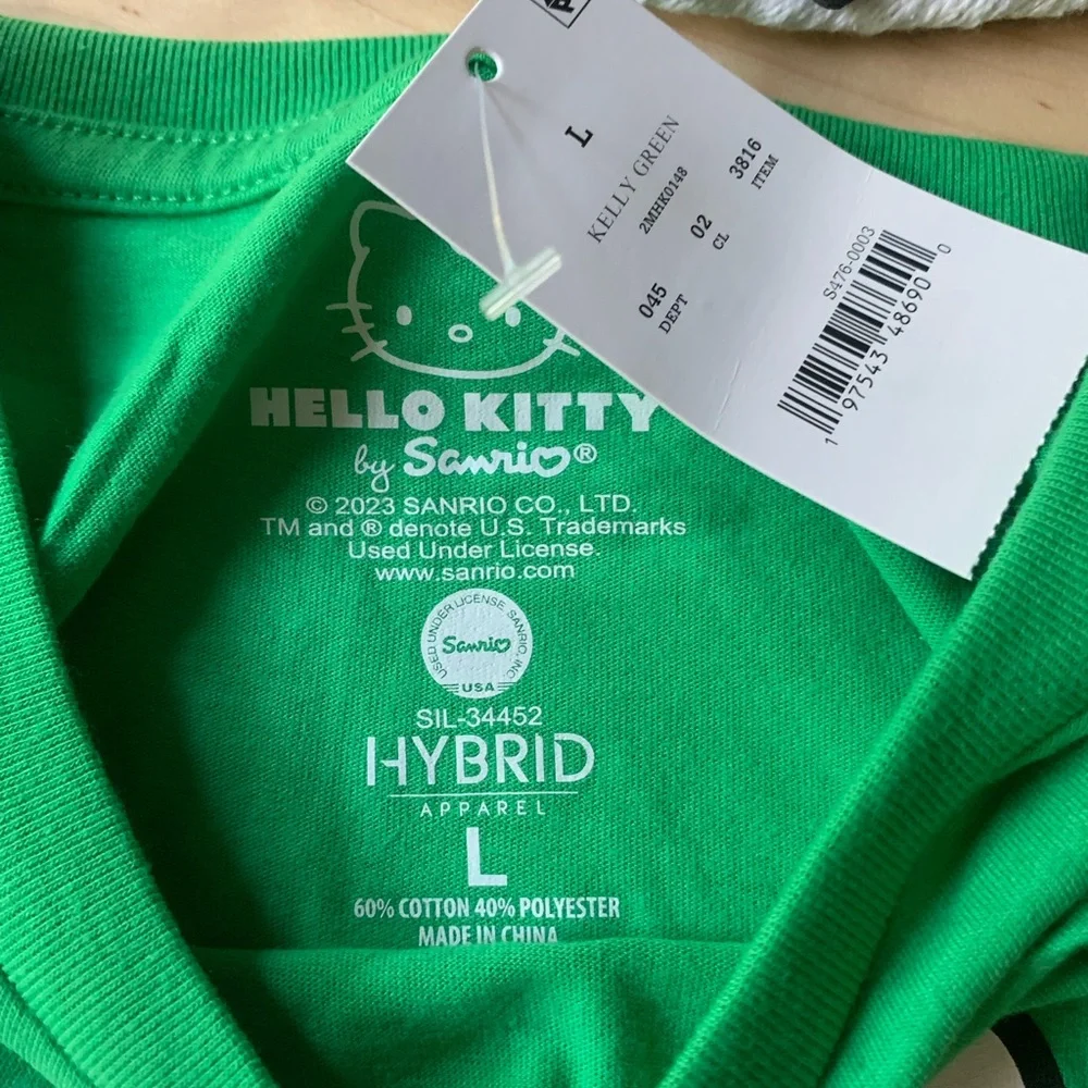 NWT Sanrio Hello Kitty Green Let It Snow Shirt size Large